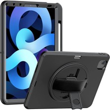 Tiklad iPad 2022 10.9 (10.nesil) Kılıf Hand Strap Tablet Kılıfı - Siyah TİKLAD-6345