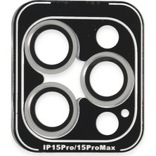 Tiklad iPhone 15 Pro Max Pvd Metal Kamera Lens - Gümüş TİKLAD-6345