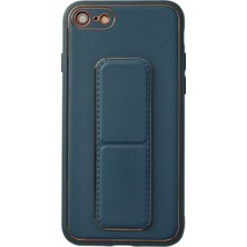 Tiklad iPhone 7 Kılıf Coco Deri Standlı Kapak - Mavi TİKLAD-6345