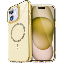 Tiklad Apple iPhone 11 Live Diamond Magsafe Kapak - Sarı TİKLAD-3954