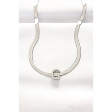 Shopwave 316L Çelik C Harfli Silver Renk Italyan Zincirli Kolye - TJ-BKO8538