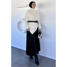 Julude Boğazlı Tesettür Triko Panço P-00020201