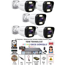 Prolife 5 Kameralı Gece Renkli 8 Warm Ledli Yüz ve Araç Algılamalı 5 Mp Kuruluma Hazır Güvenlik Kamerası Seti - 2 Yıl Birebir Değişim Garantili