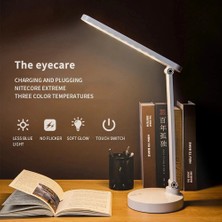 Woximax Şarjlı 40 LED Çalışma Okuma Işığı Kademeli Masa Lambası Ayarlanabilir Renk Tonu ve Parlakl