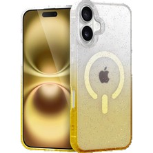 Tiklad Apple iPhone 16 Plus Pummel Shiny Magsafe Kapak - Gold TİKLAD-6345