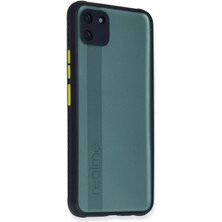 Tiklad Realme C11 Kılıf Miami Şeffaf Silikon - Lacivert TİKLAD-6345