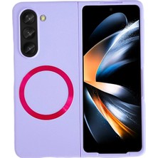 Tiklad Samsung Galaxy Z Fold 5 Kılıf Mata Fold Kapak - Lila TİKLAD-6345
