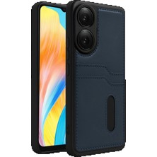 Tiklad Oppo A38 Sara Kartvizitli Deri Kılıf - Lacivert TİKLAD-6345