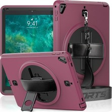 Tiklad iPad 5 Air 9.7 Kılıf Strap-C Otterbox Tablet Kapak - Mürdüm TİKLAD-6345