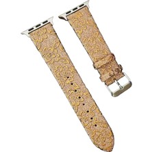 Tiklad Apple Watch 38MM Creeper Desenli Kordon - Gold TİKLAD-6345
