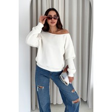 Noa Noa Kadın Omuz Detaylı Polar Sweatshirt – Rahat & Feminen Stil