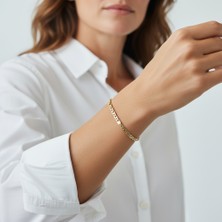 PIEDORA GOLD 14 Ayar Altın Gurmet Zincir Bileklik – Klasik Düz Model Kadın Altın Bileklik