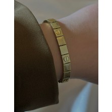 MonCherietr Gridia Pirinç Üzeri Altın Kaplama Bileklik