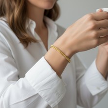 PIEDORA GOLD 14 Ayar Altın Burgu Zincir Kadın Bileklik