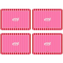 The Grade Amerikan Servis 4'lü Çizgili Sunumluk Tabak Altlığı Leke Tutmaz Amerikan Servis Modern Amerikan