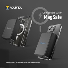 Suha Store Varta Power Bank 10.000MAH, Powerbank Magnetico, Mag Pro Power On Demand, Caricabatterie Portatile Con USB C, Compatibile Con Magsafe E Qi Standard (Per Compatibilità Con E), Grigio