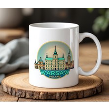 BB Design Warsaw Tasarımlı Beyaz Seramik Baskılı Kupa Bardak 330 ml