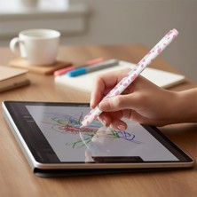 Caseonn Samsung Galaxy Tab S Pen Kılıf Pastel Benek Desenli Silikon Pembe (Ürün Kalem DEĞİLDİR)