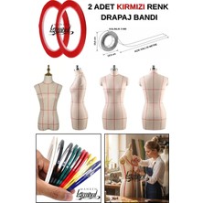 Manken İstanbul 2 Adet Kırmızı Renk Yüksek Kaliteli Drapaj Bandı – Net Hatlar - Temiz Sonuçlar