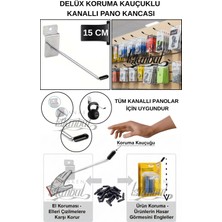 Manken İstanbul 100 Adet 15 cm Delüx Koruma Kauçuklu Kanallı Pano Kancası - Ekstra Güçlü - Raf Askısı - Raf Kancası