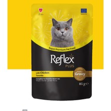 Reflex Plus Sos Içinde Et Parçacıklı Tavuklu Yetişkin Kedi Maması 85G x 5 Adet