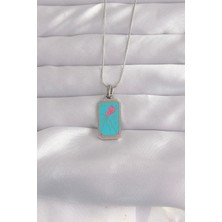 Shopwave 316L Çelik Gümüş Renk Mavi Mineli Tarot Kolye - TJ-BKO9046