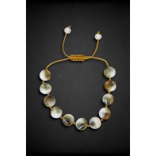 Pozitif Doğal Taş Üst Kalite Yılancık Taşı Bileklik Makrome Ayarlı 340-3