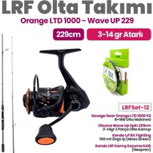 Okuma Wave Up Spin 229CM 3-14 gr Olta Kamışı - Savage Gear Orange Ltd 1000 Fd Olta Makinesi Lrf Set-12