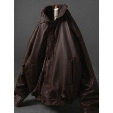 Kastrioti Oversize Bomber Deri Mont