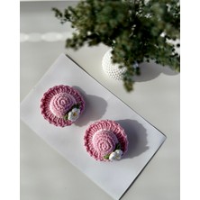 Livadesign7 Yenidoğan Bebek Tokası El Emeği Karma Şapka 2'li Klips Saçsız Bebek Toka Seti - Hediyelik