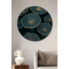 Büyülü Mantarlar Sulu Boya Görünümlü Ahşap Dekoratif Tablo Yuvarlak Duvar Tablosu