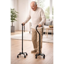 Ciyu Ticaret 4 Ayaklı Denge Bastonu Destekli Yürüyüş Bastonu Çok Amaçlı Denge Bastonu