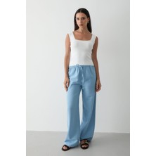 Jaste Kadın Kolsuz Kalın Askılı Kare Yaka Triko Atlet EKRU