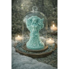 Pink Purple Design Mistik Egzotik Meyve Aramolı Dekoratif Peri Figürlü Su Yeşil'i Mum 10 cm