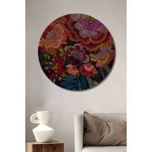 Rüya Bahçesi Yağlı Boya Görünümlü Dekoratif Ahşap Tablo Yuvarlak Duvar Tablosu