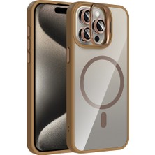 Oyo Store iPhone 15 Pro Max Kılıf Standlı ve Kamera Lens Hediyeli M-Safe Şarj Özellikli Oyo Etro Kapak - Dese