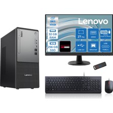 Lenovo Thinkcentre Neo 50T Gen5 Intel Core I5 14400 32GB Ddr5 256GB SSD 27 Inç Monitör Freedos Radeon RX550 4gb Masaüstü Bilgisayar 5502712UAS1CF00F11 + Zetta Flash Bellek