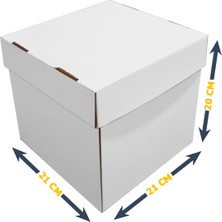 Zarifoğlu 21X21X20 Pasta Kutusu Beyaz Oluklu Mukavva | Yaş Pasta Taşıma Kutusu