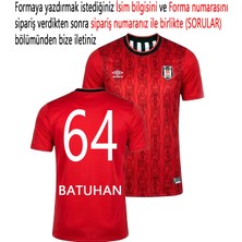 Beşiktaş Orijinal 25/26 Kırmızı Forma Kişiye Özel İsim ve Numara Baskılı XL Yaz Mevsimi