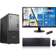 Lenovo Thinkcentre Neo 50T Gen5 Intel Core I5 14400 24GB Ddr5 4tb SSD 21.5 Inç Monitör Windows 11 Pro Quadro T1000 4gb Masaüstü Bilgisayar 10002112UAS1CF00P10 + Zetta Flash Bellek