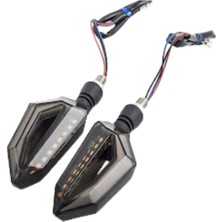 Monero Motosiklet LED Kayar Sinyal Takımı Karbon Universal
