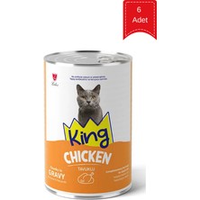 King Sos Içinde Tavuklu Kedi Konservesi 400 gr x 6 Adet