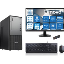 Lenovo Thinkcentre Neo 50T Gen5 Intel Core I5 14400 96GB Ddr5 2tb SSD 23.8 Inç Monitör Windows 11 Home Intel UHD 730 Masaüstü Bilgisayar 2412UAS1CF00H29 + Zetta Flash Bellek