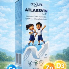 Çare Burada Atlaksvin Sem Şurup 200 ml (Kalsiyum, Çinko D3 Vitamini)