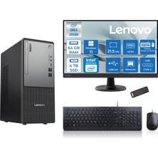 Lenovo Thinkcentre Neo 50T Gen5 Intel Core I5 14400 64GB Ddr5 4tb SSD 21.5 Inç Monitör Windows 11 Home Intel UHD 730 Masaüstü Bilgisayar 2112UAS1CF00H25 + Zetta Flash Bellek