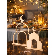 Ramazan Camii Dekoratif 2’li Set Hediyelik Islami Dekorasyon Masa Sofra Süsü Ramazan Bayramı