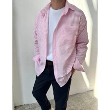 Ayakuydur Erkek Pembe Çizgili Gömlek