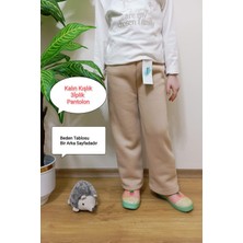 Vip Bera Tekstil Kız Çocuk Içi Tüylü Vizon Renk Kışlık Geniş Paça Pantolon/ Eşofman Altı