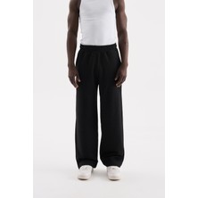 Machinist Erkek Diegonal Oversize Baggy Eşofman Altı Siyah