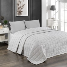 Pasioni Pasıonı Soft %100 Pamuk Çift Kişilik Yatak Örtüsü Antrasit